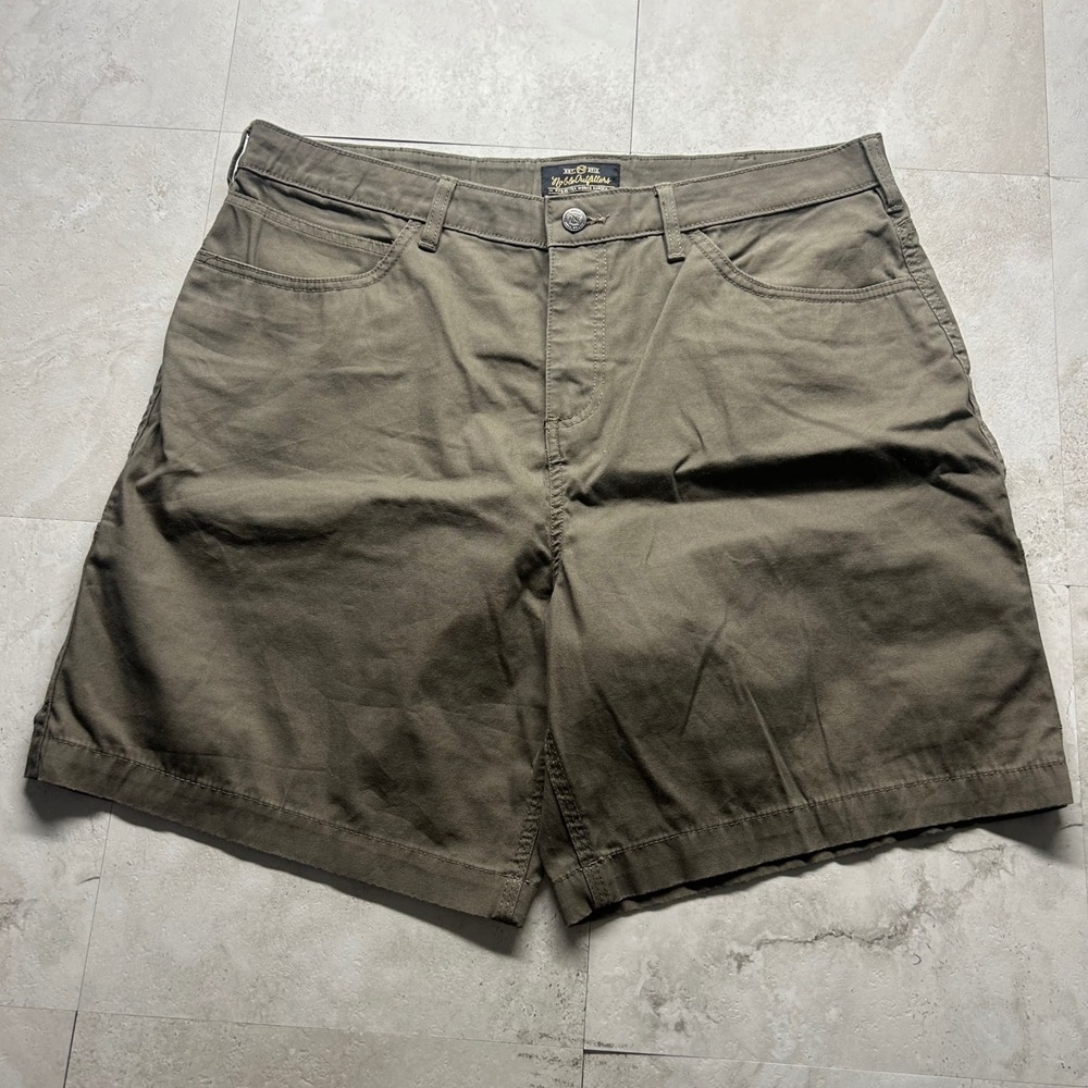 Noble Outfitters Canvas Utility Shorts Olive Green Women Size 16 Workwear Rugged